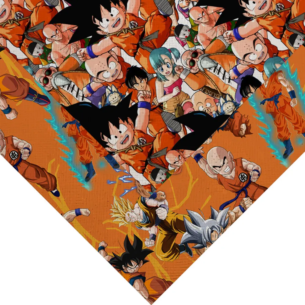 A4 sheet 20*33CM Cartoon Printed dragon ball Goku Faux Synthetic Leather sheet Fabric For Earrings Bows DIY Material