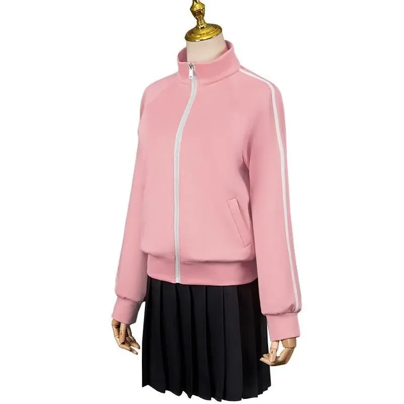 Anime Bocchi the Rock Gotou Hitori Cosplay Costume Yamada Ryou Pink Coat Skirt Jk Uniform Halloween Outfits