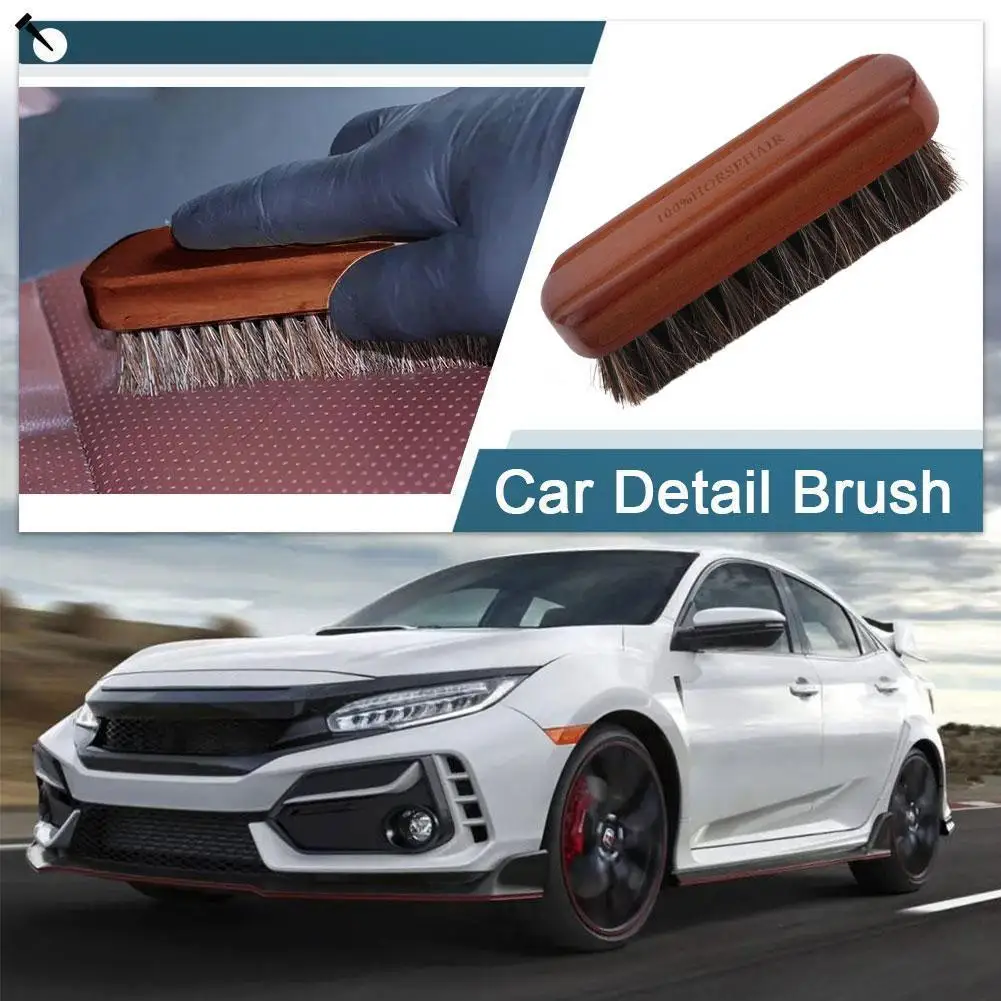 

Car Detail Brush Original Horsehair Wood Brush Automotive Care Daubers Kit Details Leather Shoe Polish Brushes Boots Clean W1Z0