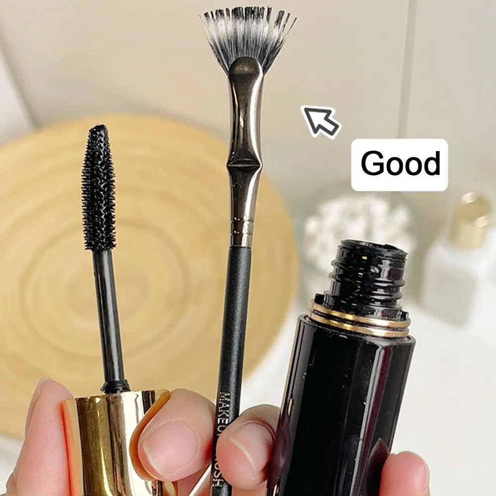 Pincel em forma de fã, macio, beleza profissional, pincéis de maquiagem, rímel Make Up, Borrar Tools, 1pc