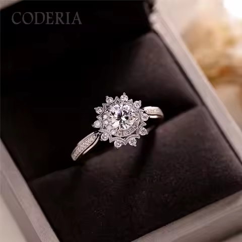 Real Pass Diamond Test 0.5 Carat Moissanite Ring Women Fashion 925 Sterling Silver Brilliant Rings Wedding Jewelry