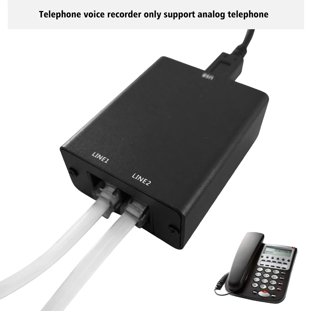 Mini Telephone Call Recorder,Record Telephone Voice Without Computer,Date &Time Stamp on Recorded File Mini Voice Recorder