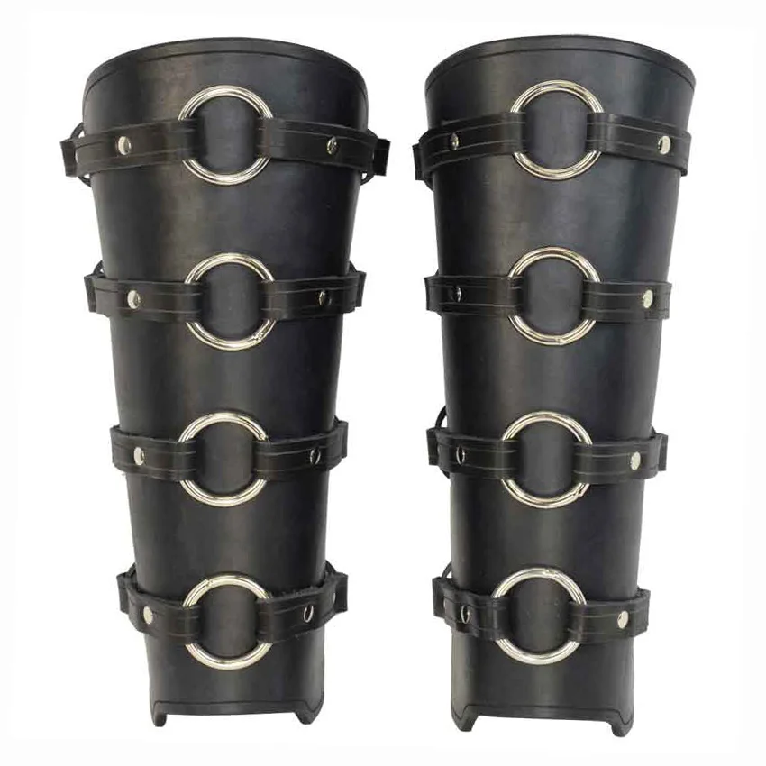 Medieval Viking Pirate Knight Leather Leg Guard Armor Boot Shoes Cover Men Cosplay Costume Props Steampunk Gaiter Greaves LARP