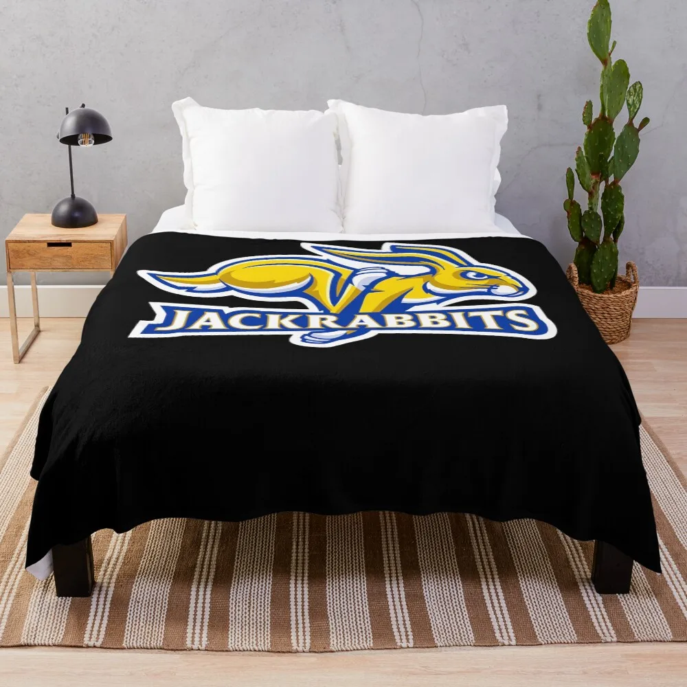 

Jackrabbits logo vintage Throw Blanket Wrinkle Resistant Lightweight Blanket