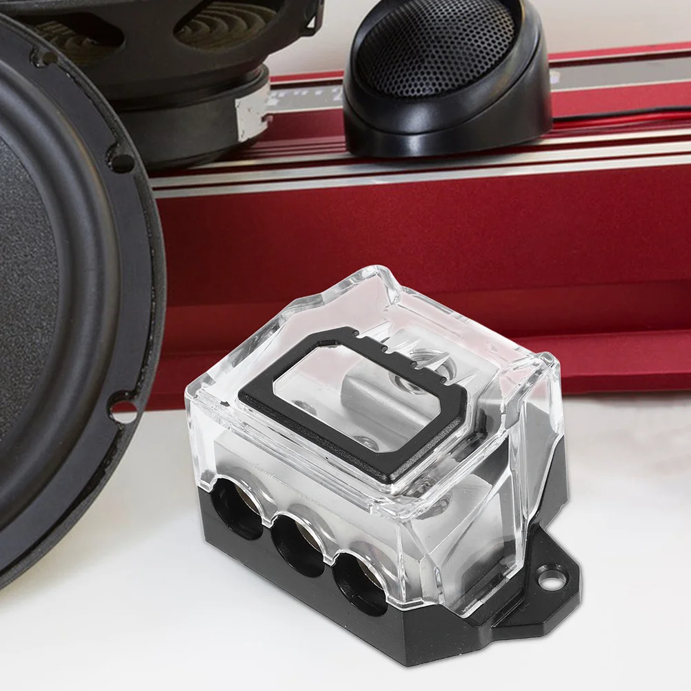 

2pcs 3 Way Car Audio Power Distribution Block Copper Alloy Built-In Fuse Holder For Amplifier Ground Splitter Stable Current