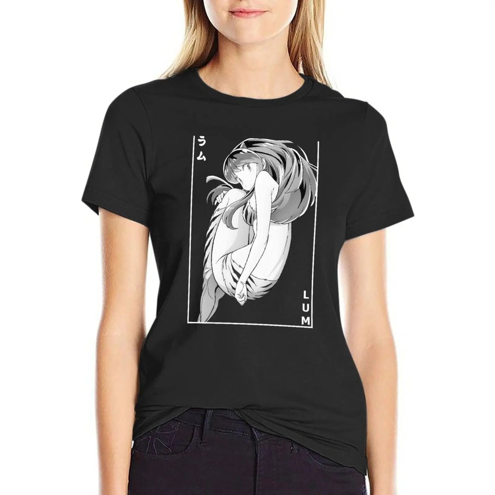 

Lum ラム Urusei Yatsura T-Shirt blacks plus sizes Female clothing sweat t-shirt dress for Women plus size sexy