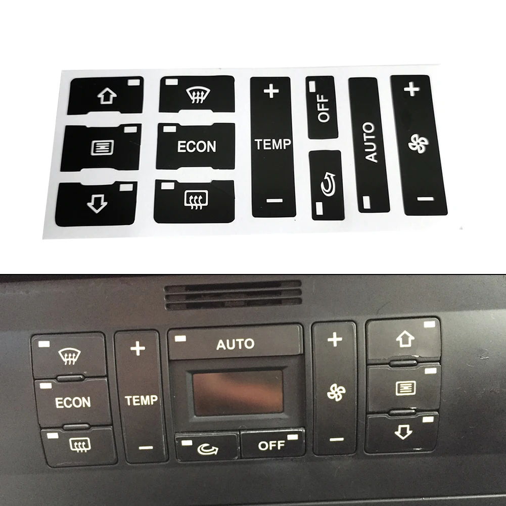Car Sticker A/C Button Black Black Overlay Car Accessories Car Tools High Grade Push Button Repair Sticker Vinyl