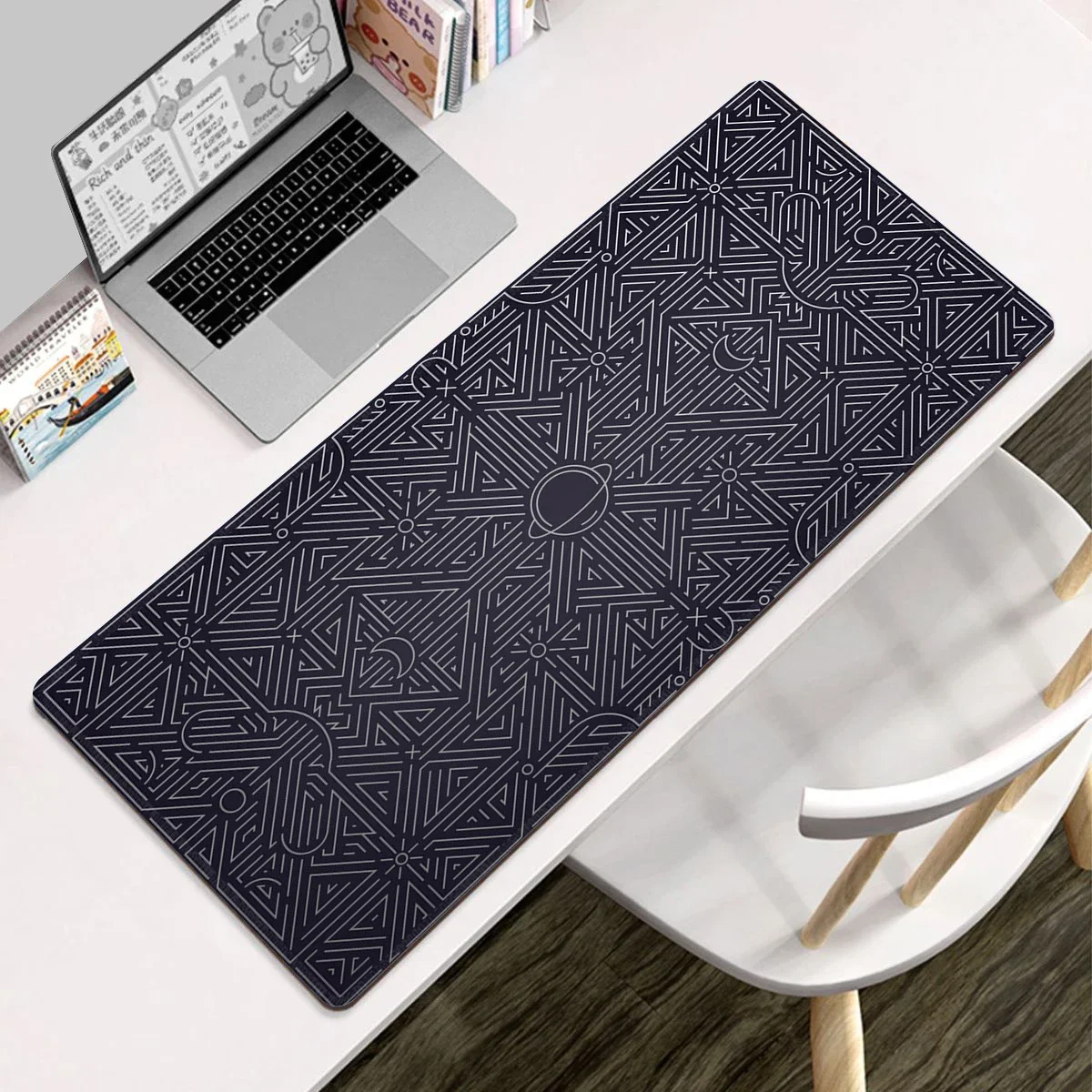 Desk Mat Abstract Geometric Art Computer Mouse Pad Gamer Pc Cabinet Games Gaming Accessories Mousepad Anime Keyboard Mats Office