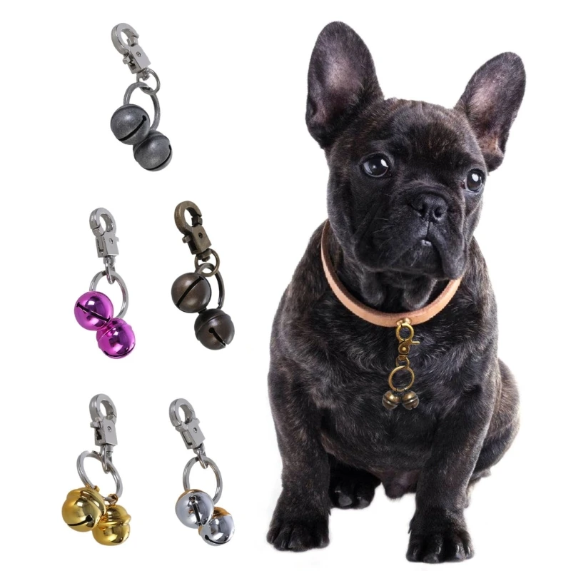 Luxurious Handmade Collar Bells Pet Trackers Training Bells Noise Maker Necklace Puppies Collar Accessory 4pack