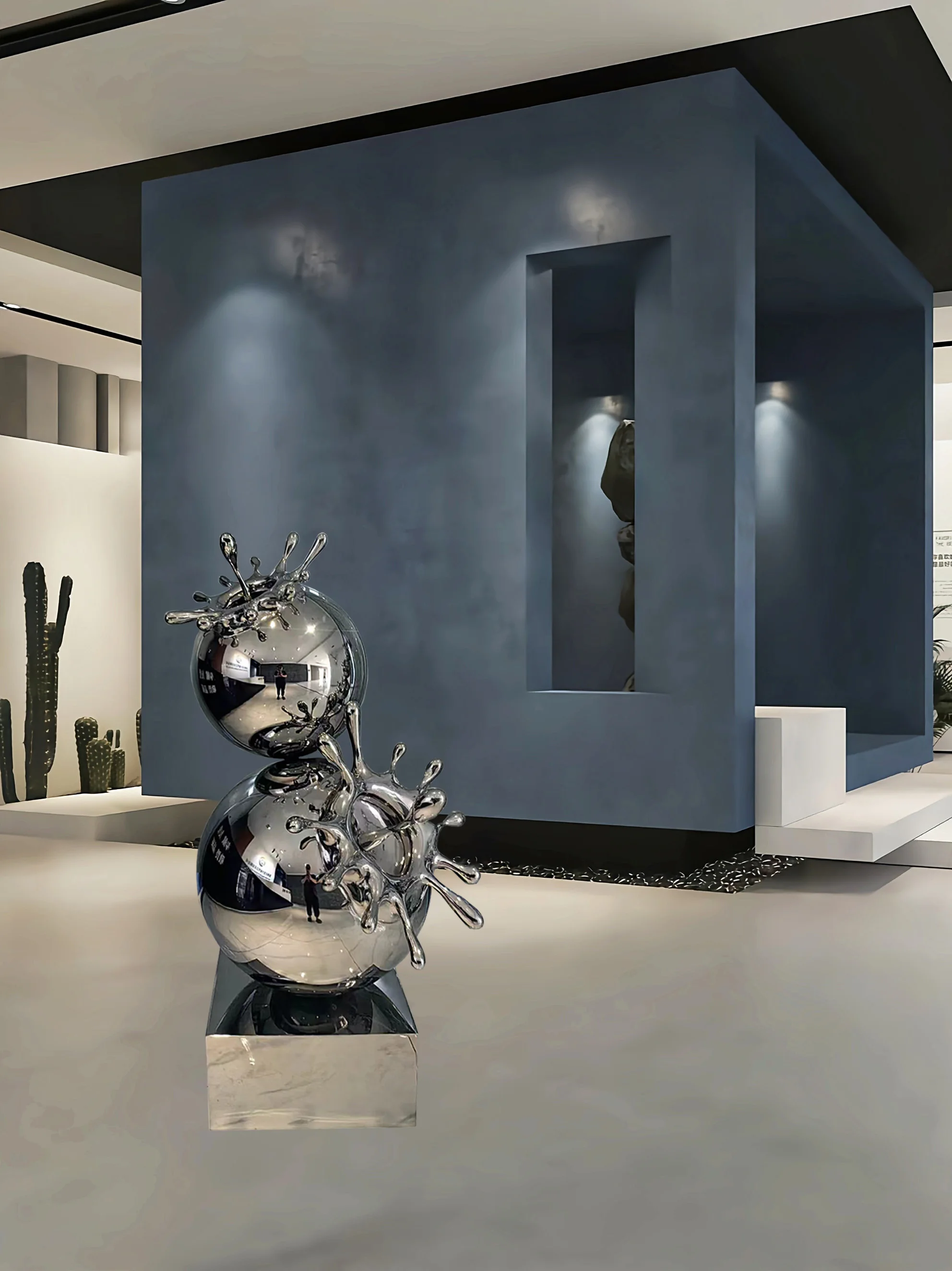 Stainless Steel Splash Combination Ball, Hotel Model Room, Living Room, Art Sculpture, Floor, Corridor Porch, Modern Decoration