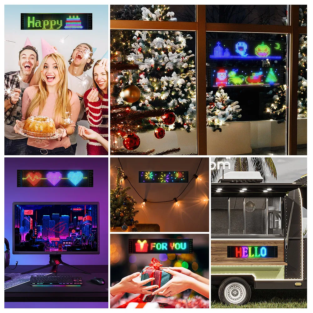 LED Display Programmable,  LED light Sign with  App Control,IP65 Flexible USB 5V LED Scoreboard, Personalised Light  Sign ,DIY