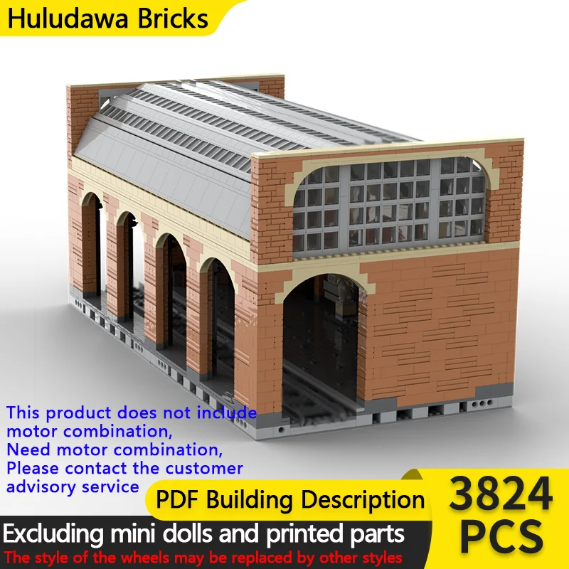 

Модель City Street View MOC, строительные кирпичи, платформа для железнодорожного вокзала, модульная технология, детские праздничные подарки, сборные игрушки, костюм