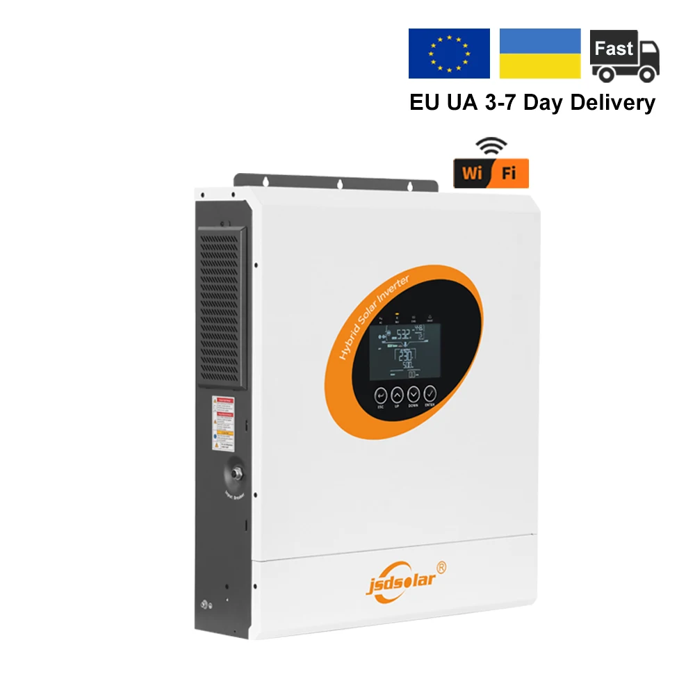 Jsdsolar 12KW 48V Hybrid-Solarwechselrichter 230VAC Dual MPPT 160A Reiner Sinuswellen-PV-Wechselrichter Doppelter AC-Ausgang Mit WiFi RS232 RS485 CAN Doppelter PV-Eingang 15KW Netzunabhängiger