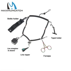 Maximumcatch High Quality Fly Fishing Lanyard with Zinger Tippet Holder Line Nipper Forceps Bottle Holder Fly Fishing Accessory