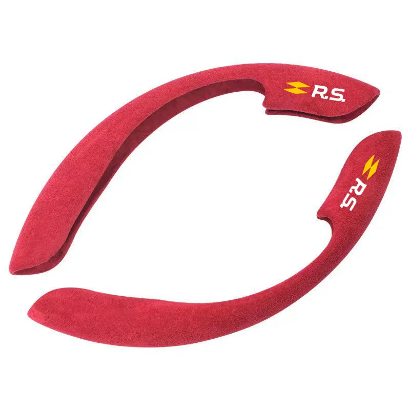 Car Steering Wheel Cover black suede leather for Renault RS Clio Scenic Logan Megane Koleos Sandero Arkana Safrane Vel Satis
