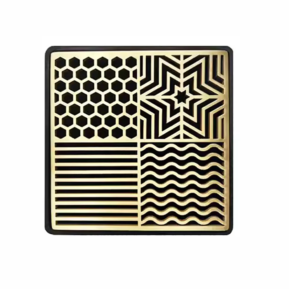 Imagem -03 - Food Grade Brass Ice Cube Stamp Mold Ice Cube Design Plate Ice Printing Bar Bartender Whisky Pressionando Stamping Square Tray 110x110 mm