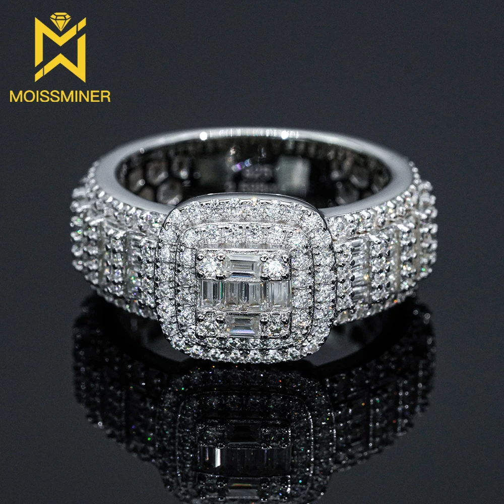 Moissanite Rings For Men Iced Out Rings Women S925 Silver Wedding Ring Finger Jewelry Pass Diamonds Tester Free Shipping