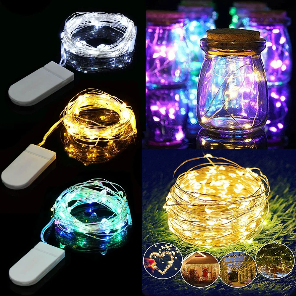 10/20/30 LED Battery Micro Rice Wire Copper Fairy String Lights Christmas Lights Bottle Lighting Party Garden Lamp Wedding Decor