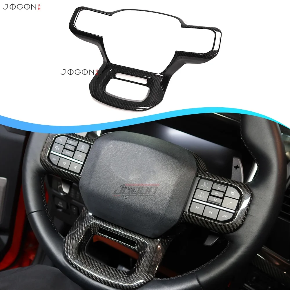 

Real Carbon Fiber Car Interior Steering Wheel Button Trim Accessories For Ford F-150 Raptor R Raptor Lariat XL Limited 2021-2026