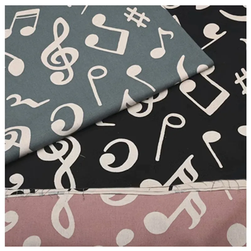 

Хлопчатобумажная льняная ткань ручной работы с ретро-музыкальным принтом, Лоскутная сумка своими руками, одежда Telas, CR-1832