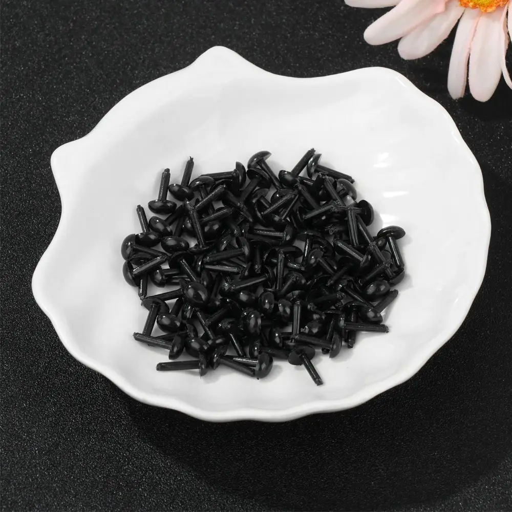 100szt Plastikowy Mini Czarny Bezpieczny Owalny Nos dla Lalki dla Pluszowego Psa Wypchane DIY Lalki Zwierzęta Pluszowe Lalki Oczy Akcesoria — zdjęcie 3