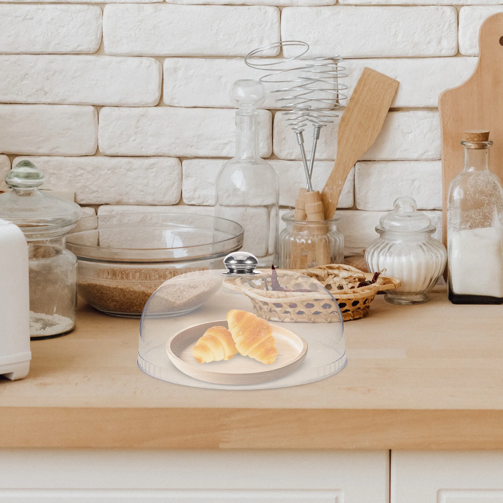 

24.8Cm Food Dome Cover Clear Plastic Cake Display Lid For Pastry Dessert Protection Party Wedding Serving Use Kitchen Barware