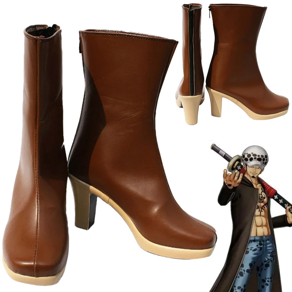 

Trafalgar Law Cosplay Shoes Boots Disguise Costume Accessories for Men Male Role Play Accessories Prop Footwear Custom Made