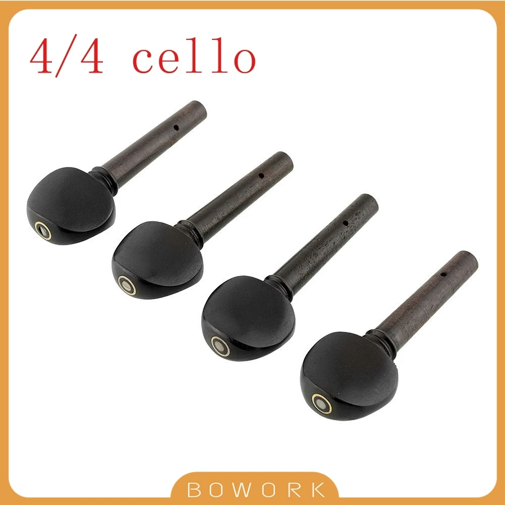 

2R 2L Ebony Tuning Machine Heads For 4/4 Cello Fitted Cello Ebony Pegs Tuners Inlaid Parisian Eye For Acoustic & Electric Cellos