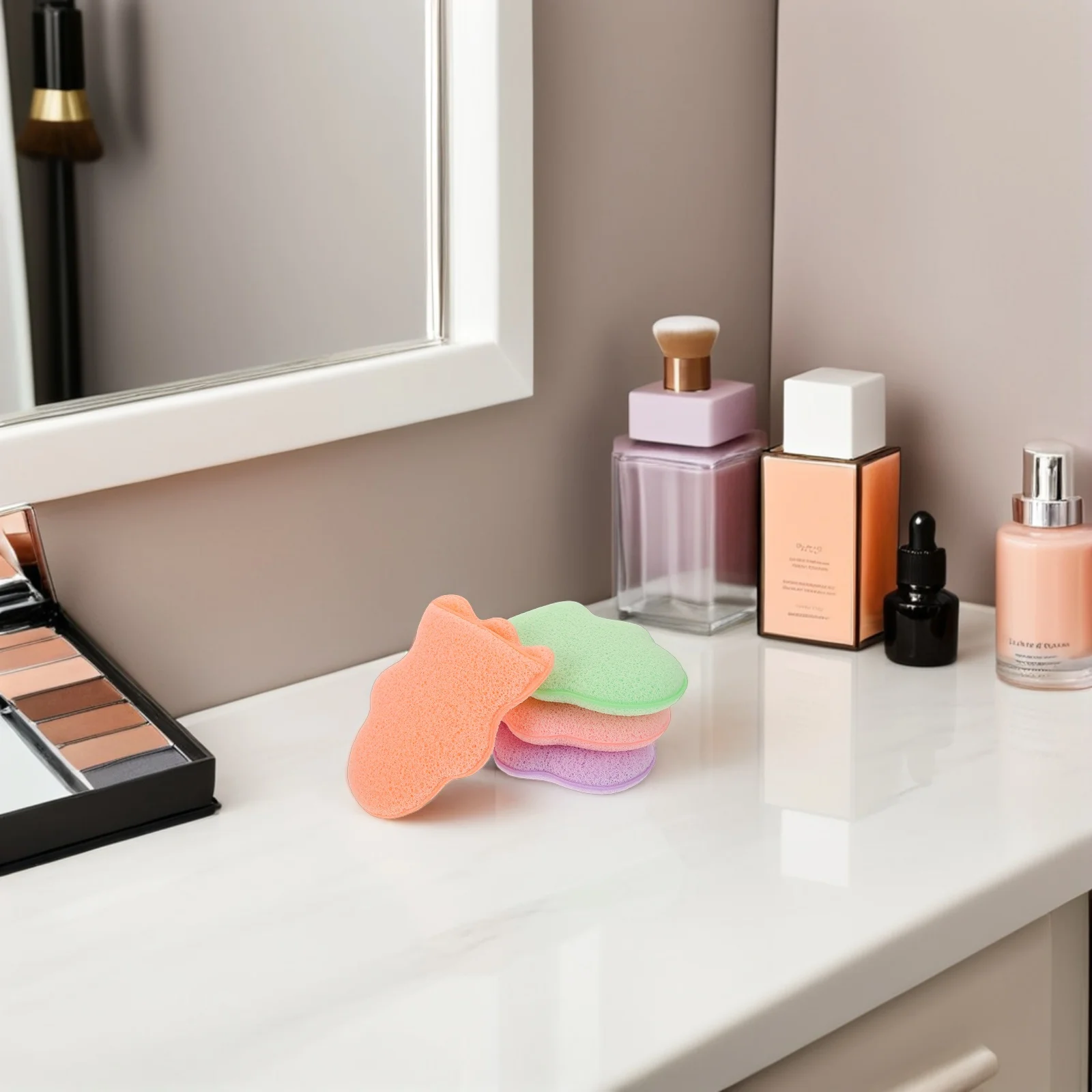 

4Pcs Face Scrubber Thickened Large Soft Cotton Face Wash Mitt Makeup Remover Deep Cleansing Brush Exfoliating Facial Mask Tool