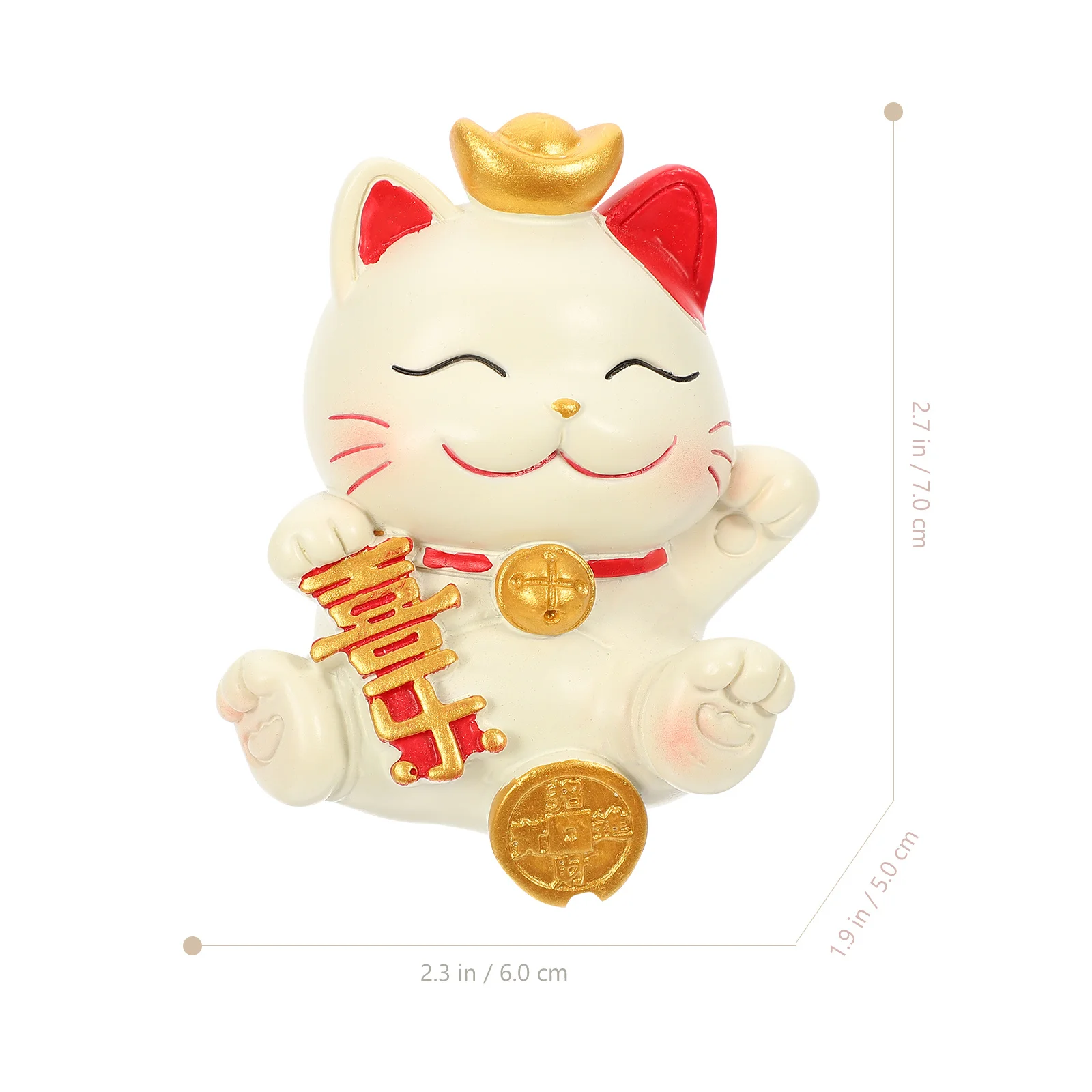 Figuras de gato de la fortuna de dibujos animados, Mini decoración de gato de resina, regalo de cumpleaños significativo para propietarios, amuleto de la suerte para escritorio