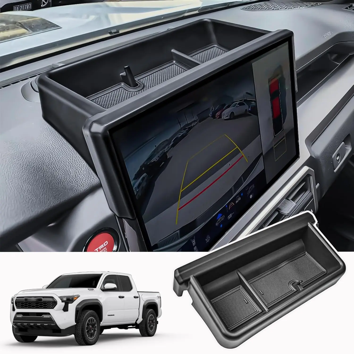 

Kptidy Dashboard Storage Box For 2024-2025 Toyota Tacoma & 2025 4Runner (14 Inch Screen Only), Behind Screen Dash Tray Interior