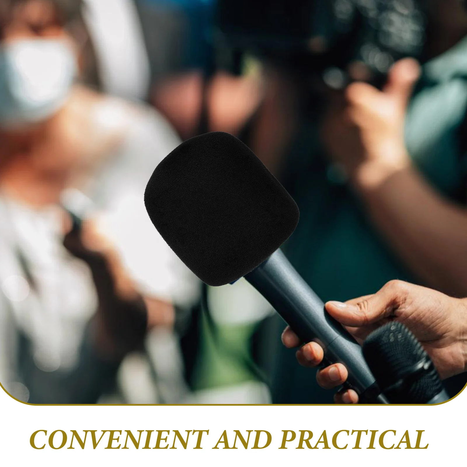

2Pcs Sponge Microphone Covers Universal Mic Protector Thickened Windshield for Conference Stage Recording Microphone Cover