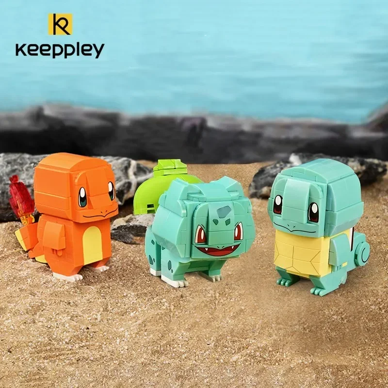 Keeppley PokéMon Collection Creative Building Blocks Cute Psyduck Model Toys Bulbasaur Assembly Decoration Gifts