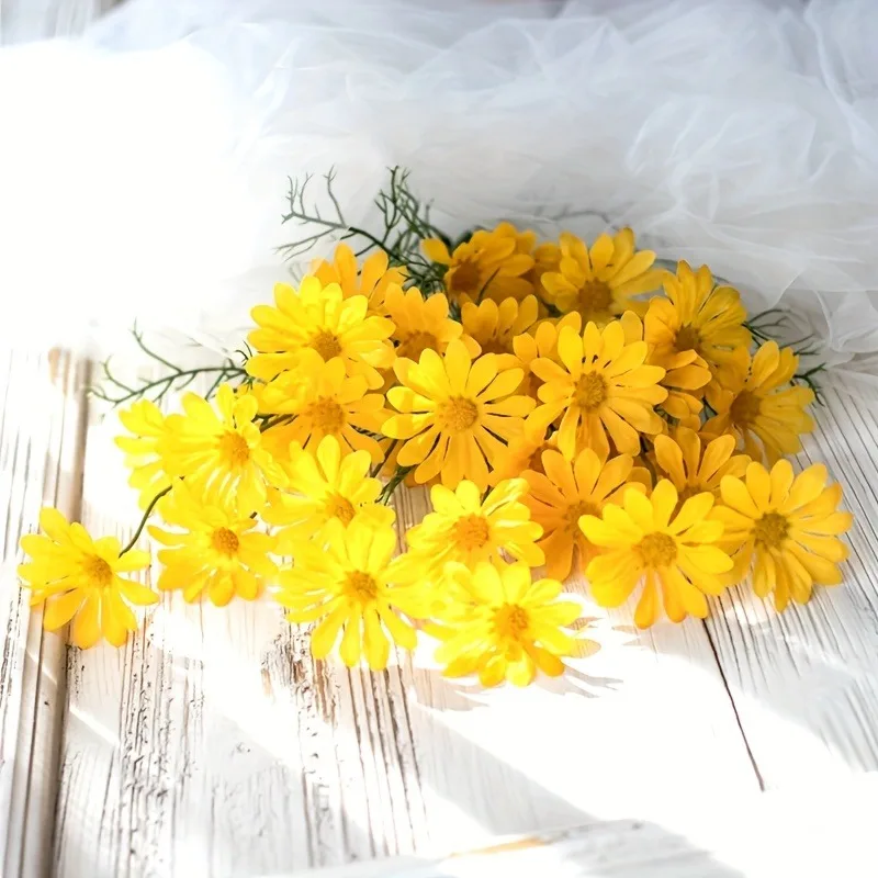 1/2/3 Stück Gänseblümchen-Kunstblumen-Blumenstrauß, 50 cm, künstliche Blumen für Garten, Hochzeit, Dekoration, Zuhause, Raumdekoration, Handwerk, Geschenkzubehör – Detail 8