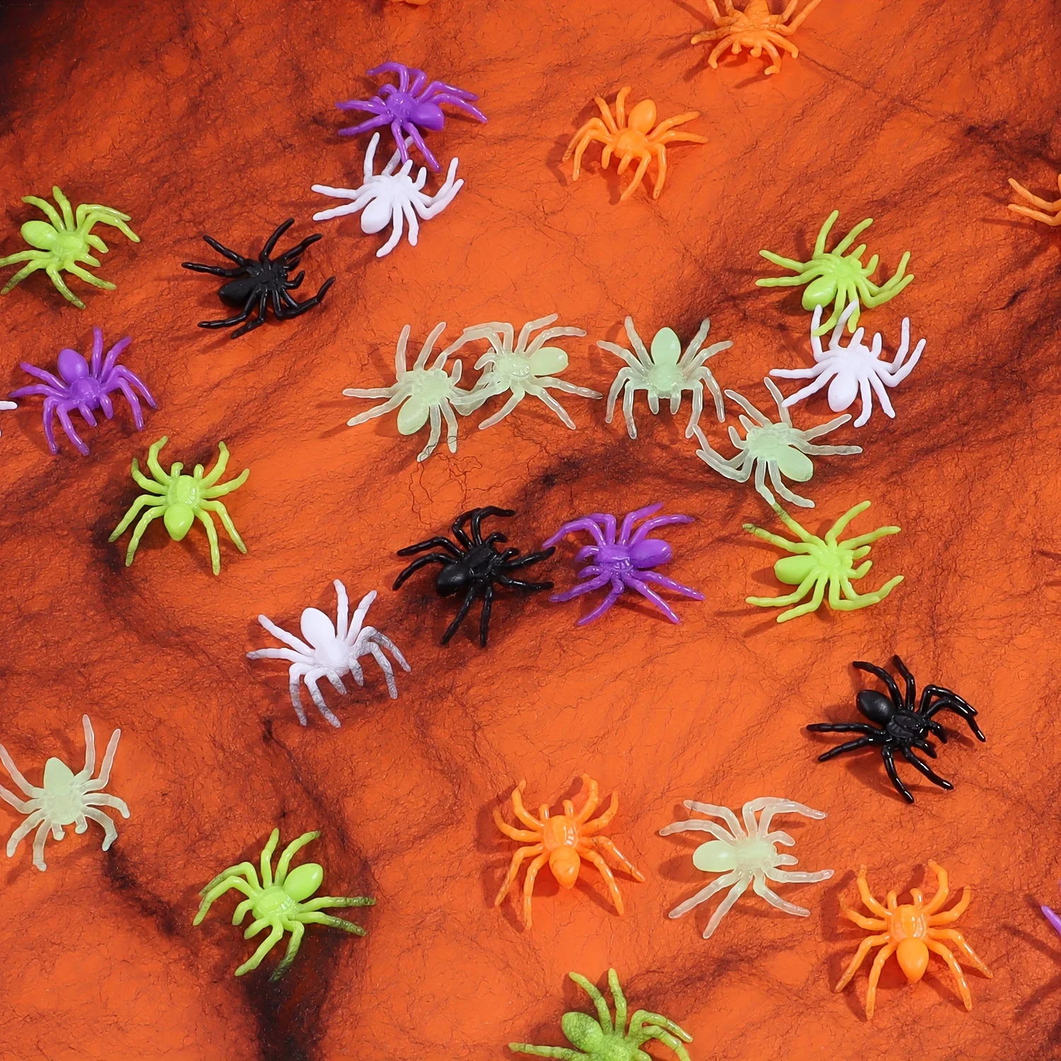 50 قطعة من زينة عنكبوت الهالوين المخيف - مثالية لإنشاء جوًا مسخنًا وديكورات عيد الميلاد والهالوين