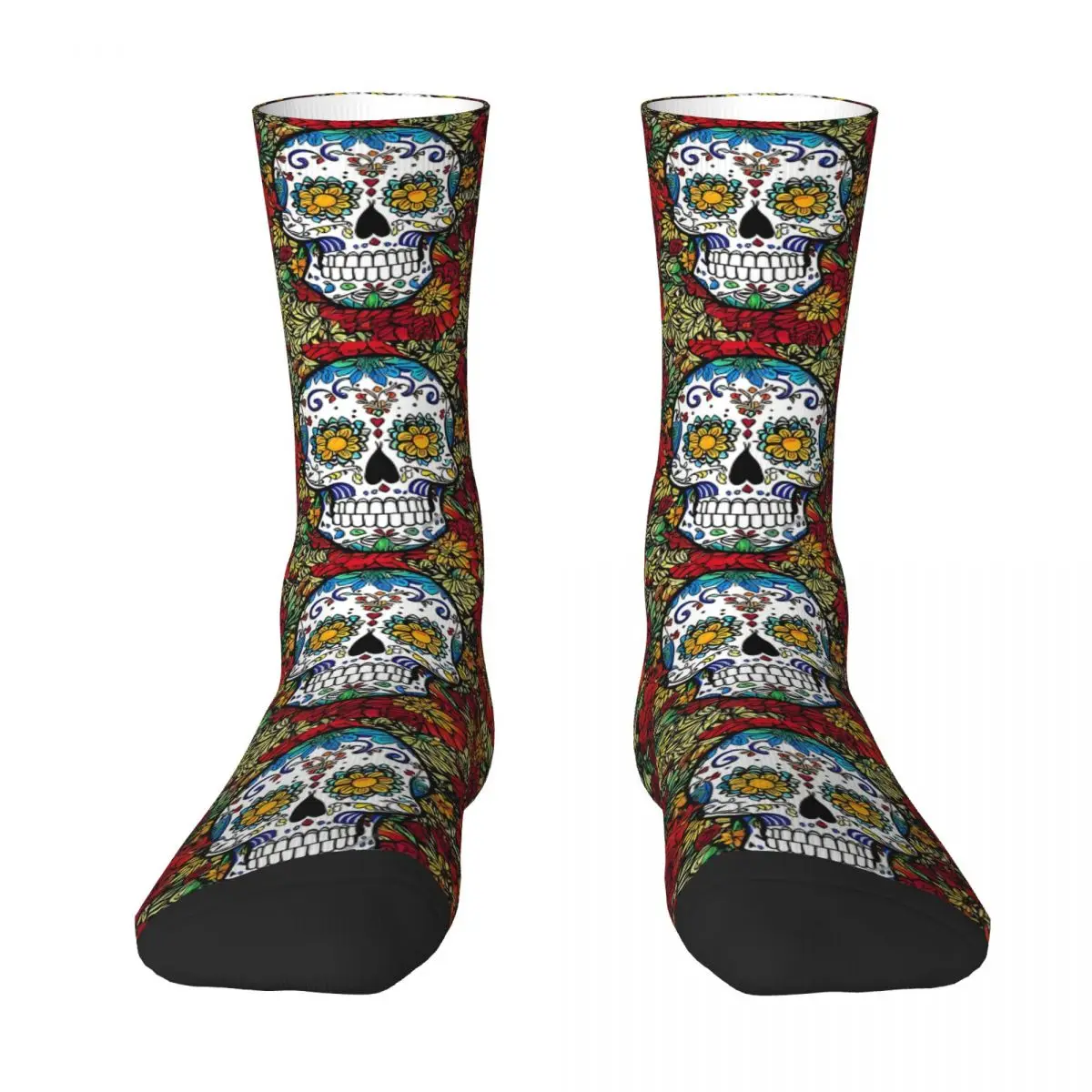 Skull In Color Day Of The Dead Mexico Skull Socks Shopping 3D Print Boy Girls Mid-calf Sock