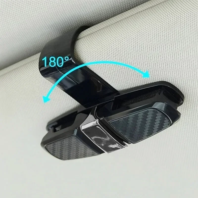 1PC 180 Degree Glasses Holder for Car Sun Visor, Sunglasses Eyeglasses Mount with Ticket Card Clip Car Sun Visor Car Interior image 3