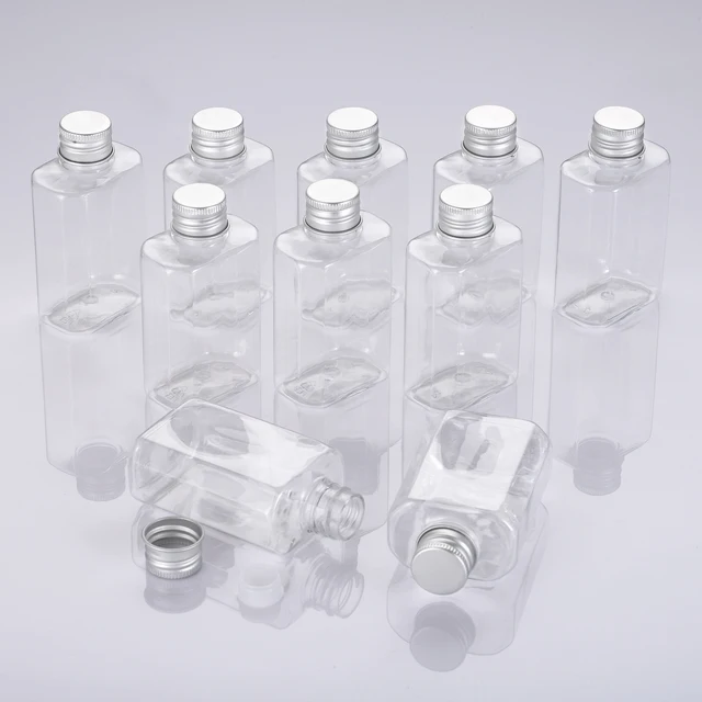 10 sztuk/partia 80ml puste butelki jasne PET z aluminiową zakrętką + wtyczka pojemnik kosmetyczny podróży przenośne balsam krem jasne rury
