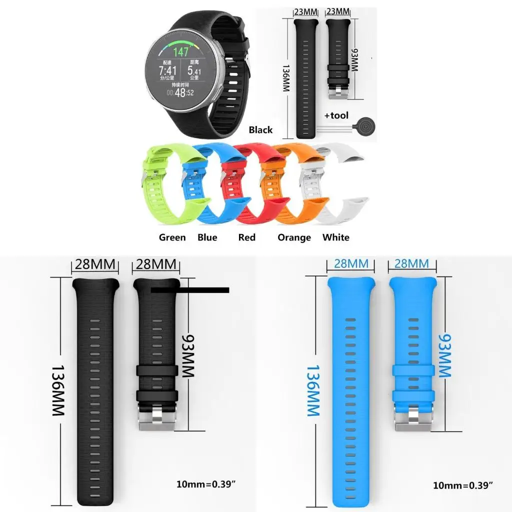 

Silicone Wristband Belt for POLAR Vantage V Sport Watch Soft Strap Loop Bracelet