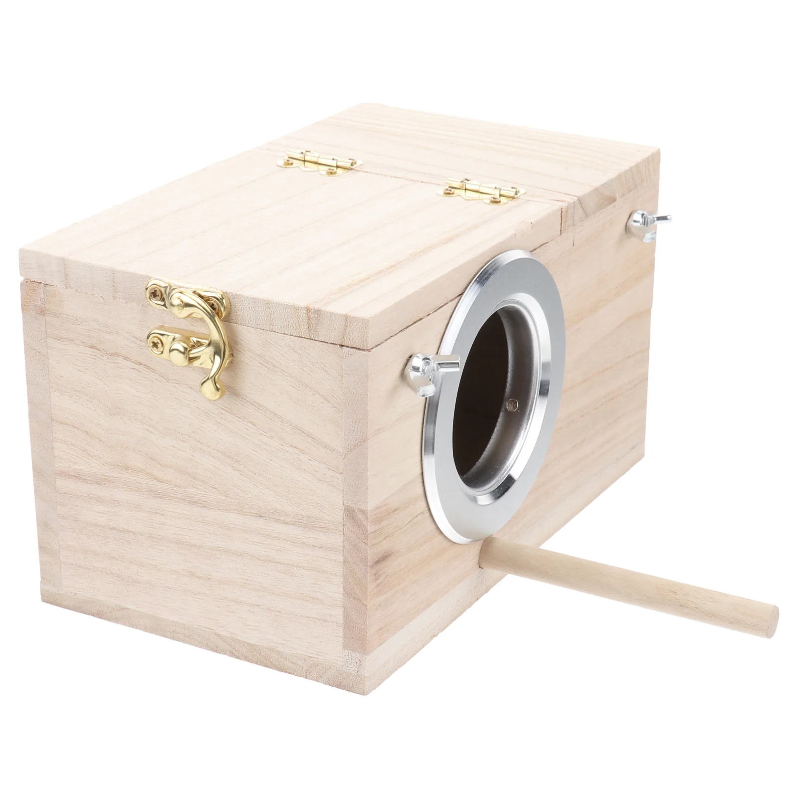 

Wooden Bird House Perch for Songbirds Finch Wild Birds Watch Nesting Holder Outdoor Feeder Reinforced Joints Thick