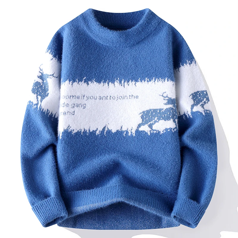 

Men's Streetwear Knit Jumper Knitted Sweater Autumn Male Pullover Casual Knit Men's Jumpers Spring Sweat-shirt Men Clothing New