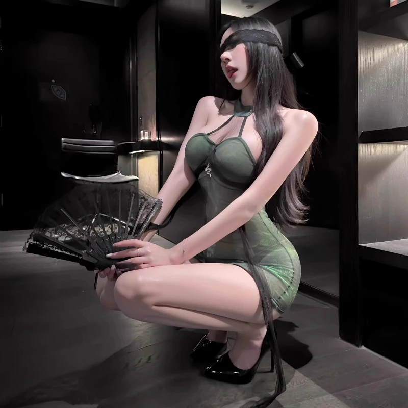 

Китайское сексуальное прозрачное платье Cheongsam в стиле ретро, традиционная улучшенная юбка Ципао, экзотические очаровательные костюмы, женская элегантная униформа