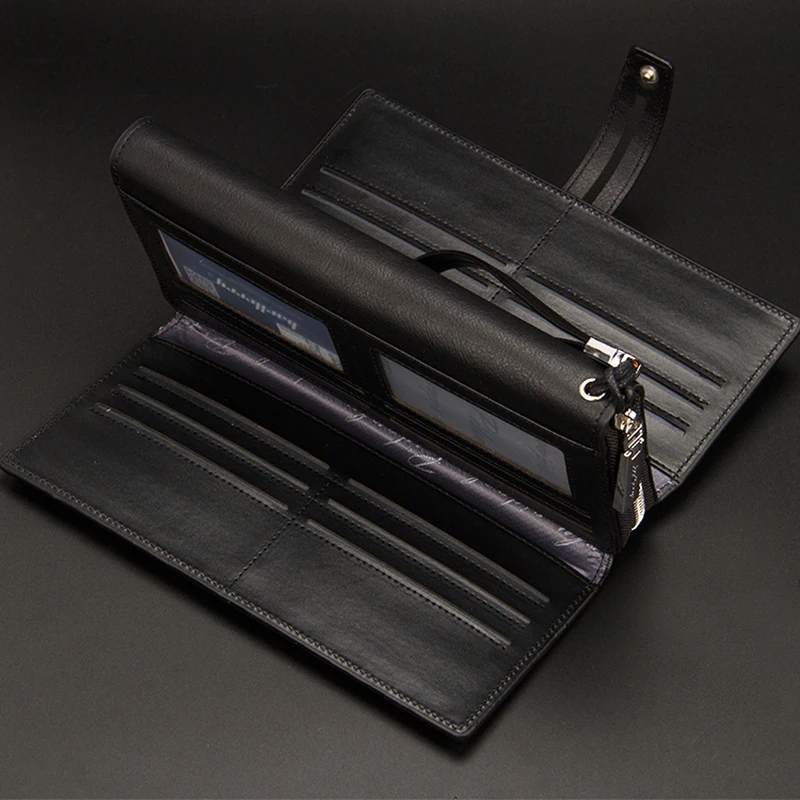 High-end Large Wallet Men Leather Wallets Designer Brand Card Holder Big Capacity Clutch Coin Purse Men Long Money Bag for Man