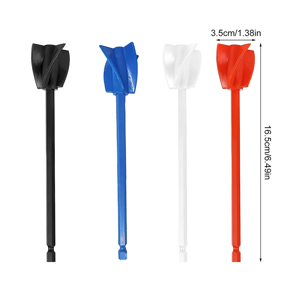 Accesorio para mezclador de 4 piezas, agitador de taladro para mezclador de resina epoxi, varilla mezcladora de 16,5x3,5 cm, piezas de herramientas eléctricas de construcción de renovación