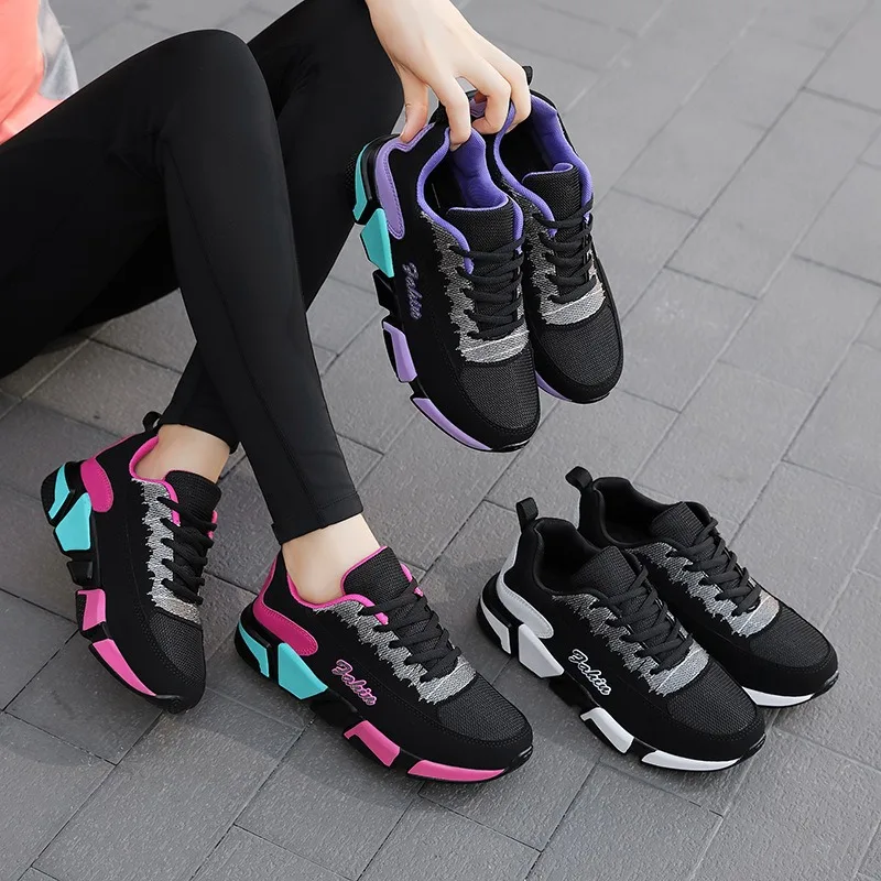 Zapatillas deportivas para mujer, zapatos de tenis para correr, informales, con plataforma, a la moda, cómodos y elegantes, tendencia atlética, 2024