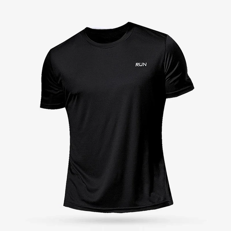 Simples cor sólida impressão t camisa masculina ao ar livre correndo esportes manga curta t casual o pescoço solto topos moda ginásio camiseta homem