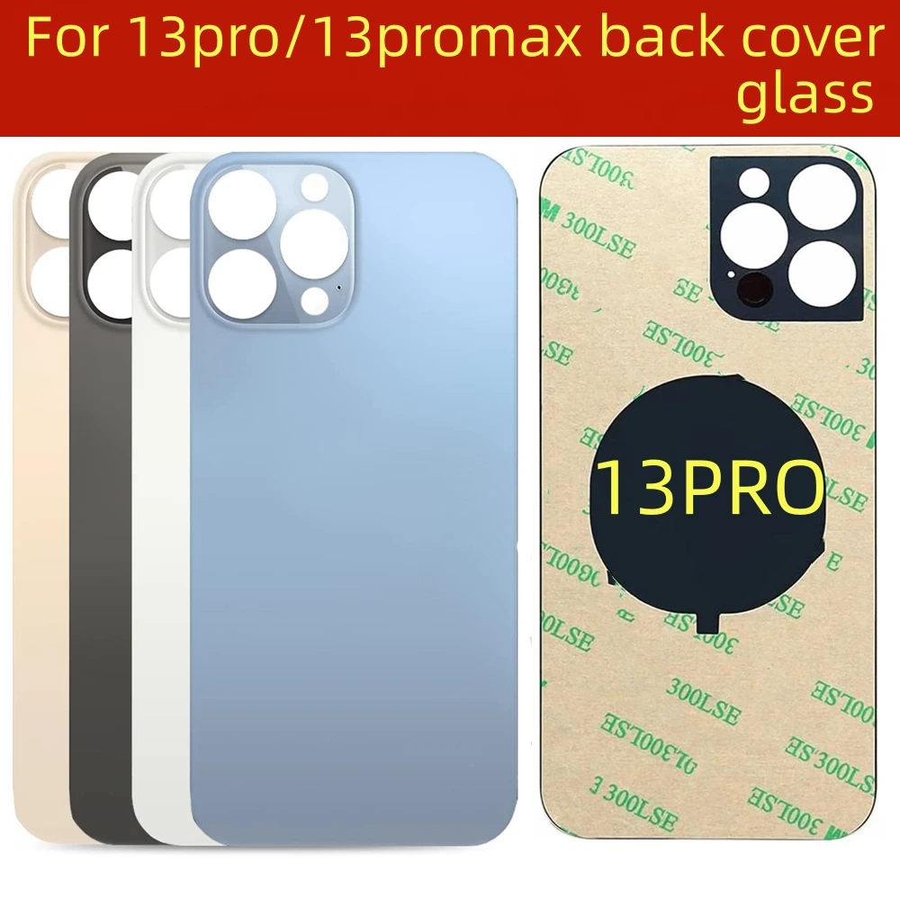 New For iPhone 13 Pro Max Battery Cover Rear Door For iPhone 13 Pro Big Hole Back Glass Panel Housing Case No Adhesive Copy