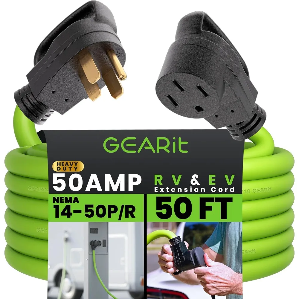 GearIT 50-Amp Extension Cord for RV and EV (50 Feet) 4-Prong 250-Volt, Model 3/S/X/Y