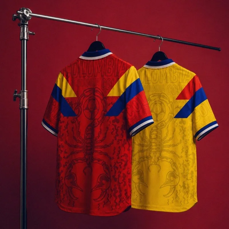 2026 New Colombian Retro Jersey - Legendary Star Valderrama + Scorpion Print T-Shirt - Sporty and Casual - Unisex Fan Style
