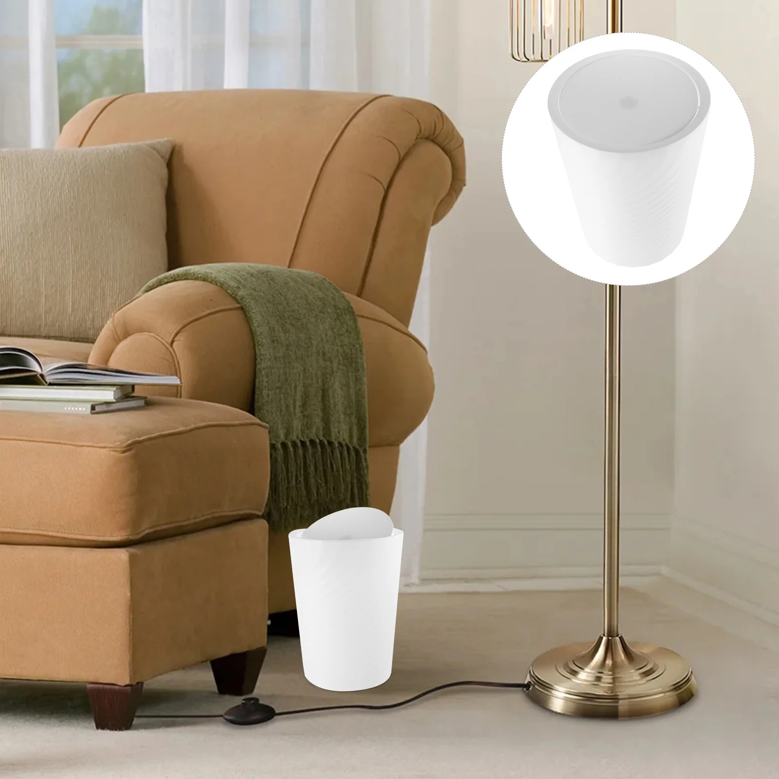 

Trash Can with Lid Large Capacity Plastic Garbage Bin Bathroom Waste Basket Kitchen Trash Bucket Portable Rubbish Container